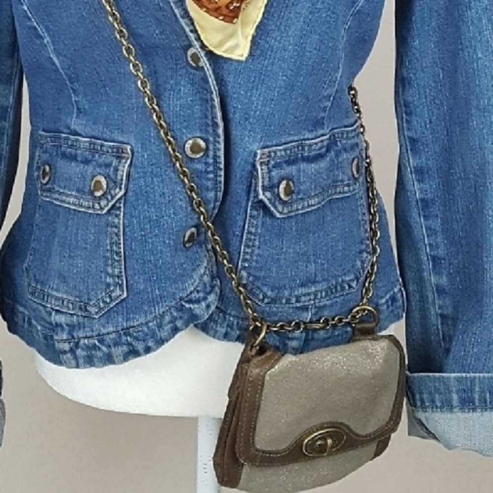 Fossil - Mixed Leather Chain Strap Crossbody Bag